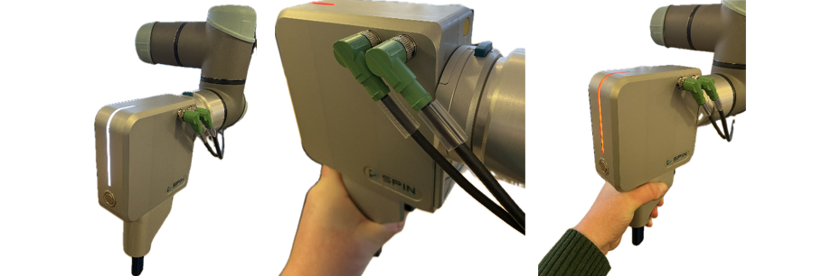The tool pulled up by hand until its LED strip turns red